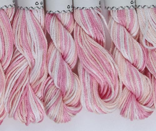 KCS Big skeins of 25 Meters Size 25 Color Variegated Cross Stitch Stranded Threads,6 skeins,4170
