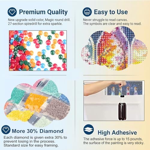 HvasJing Link Diamond Painting Kit for Adults, Four Seasons Diamond Art Kit