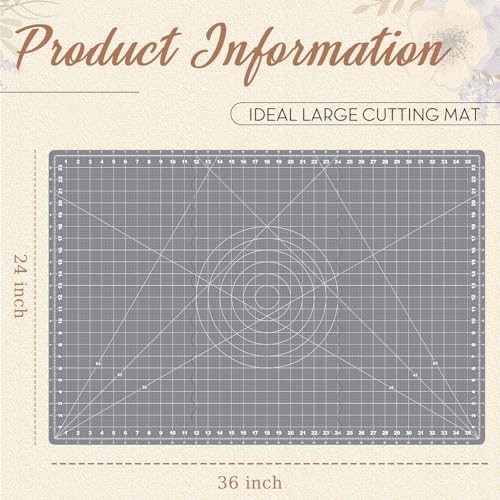 Teenyyou 24" x 36" Self Healing Folding Cutting Mat with Grid for Quilting, Sewing, Craft Hobby Board Sewing Cutting Mat for Quilting, Leather, Fabric, Crafting, Scrapbooking, Art, Clay