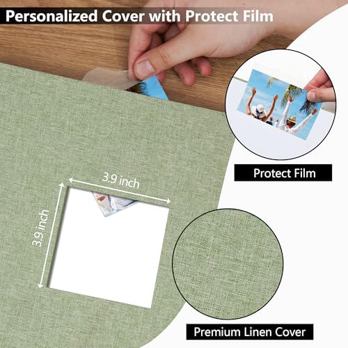 Vienrose Scrapbook Photo Album,12x12 Inch,3 Ring Binder,Green,100 Pages