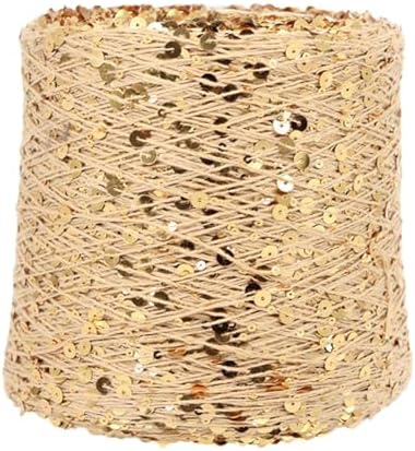 ECYC Ltd 153 Yards Cotton Sequin Yarn, Sparkle Sequin Thread for Knitting & Crocheting, DIY Craft Projects