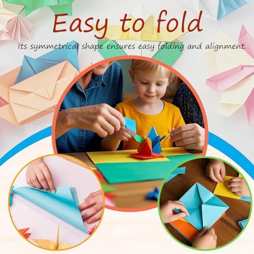 100 Sheets Origami Paper, 20x20 cm/8 Inch Large Origami Paper Double Sided(70gsm), 20 Colors, Perfect for Kids DIY School Arts Crafts Projects Children Adults