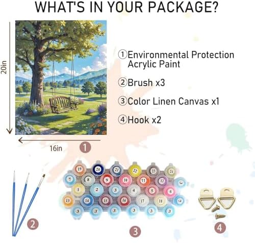 Landscape Paint by Numbers for Adults - Scenery Paint by Number on Canvas