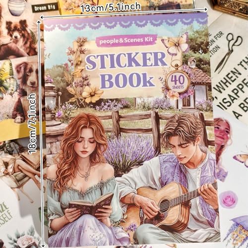 360 PCS People Stickers Book for Adults - Vintage Aesthetic Journaling Supplies Kit with Women Figures｜Scrapbooking,Card Making & Water Bottle DIY