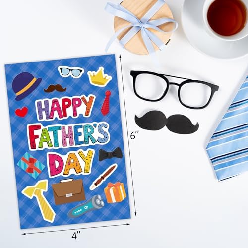 ceiba tree Father's Day Card Making Kits for Kids Happy Father's Day DIY Crafts Cards with Envelopes and Stickers 18Pcs Make Your Own Handmade Crafts Cards for Classroom School Activities
