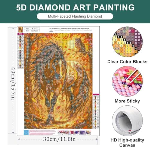 Diamond Art Kits for Adults,Horse Diamond Painting Kits for Beginners