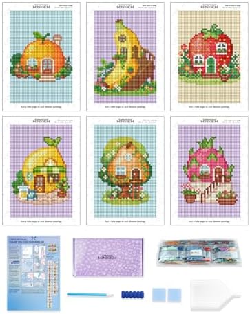 forever young Fruit Cottage Small Diamond Art Kits, 5x7 Inch Canvas