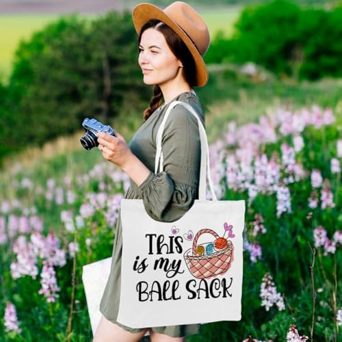 Crochet Knitting Humor Yarn Gifts Canvas Tote Bag, Reusable Grocery Shopping Bags for Crocheters Christmas