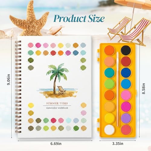 Easy Watercolor Painting Kit，Watercolor Workbook For Beginners