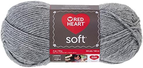 Red Heart Soft Yarn, Light Gray Heather (E728.9440)