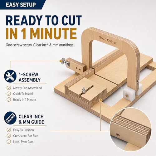 Wooden Soap Cutter for Soap Making Supplies Adjustable Wire Slicer Cutting Tool Handmade