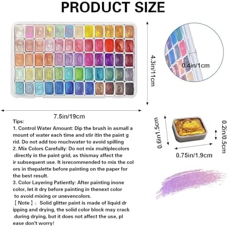 Forestry Shifting Watercolor Painting Set，60 Colors Watercolor Painting Set，Metallic Watercolors，Glitter Watercolor Paint For Children Adults Art Paint (60 colors 1ml （1* Pen）)