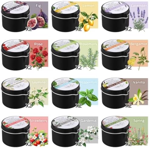 Massage Oil Candles for Couples – 12 Scents Romantic Low Temperature Massage Candles Gift Set, Body Oil Candle for Date Night, Spa & Skin Care, Anniversary Valentine's Day Gifts