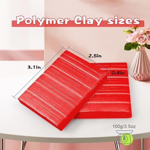 ifergoo 100g Red Polymer Clay, 3.5oz Oven Bake DIY Modeling Clay for Kids