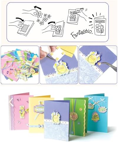 Huralona Greeting Card Making Supplies Envelope Kit Gift Anniversary Craft | Handmade DIY Card Kits 15 Cards 15 Envelopes with Accessories for Birthday Thanksgiving Christmas Wedding Invitation