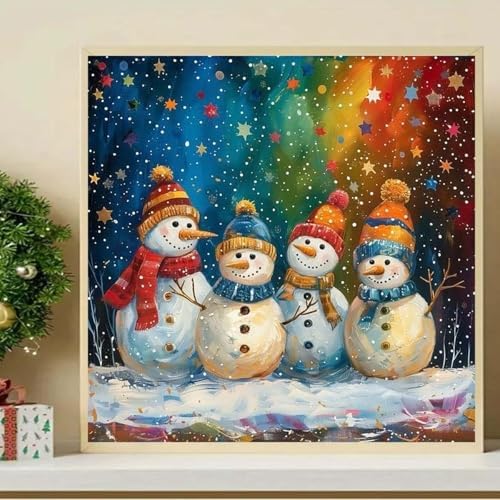 ijbnhd Christmas Snowman Diamond Art Kits for Adults 14 x 14Inch