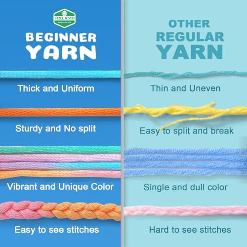 3 * 50g/1.76oz Yarn for Crocheting and Knitting, 3 * 60yds Beginner Yarn with Easy-to-See Stitches; Worsted-Weight Medium #4;Amigurumi-Friendly Crochet Kit(Blue+Orange+Purple)