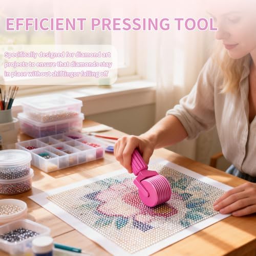 Upgraded Diamond Painting Roller Tool & Straightener, Detachable Diamond Art Roller for Smooth Pressing, 5D Gem Art Accessories and Crafting Supplies for Canvas Flattening, Blue