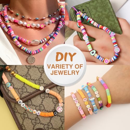 XSEINO 23000Pcs Clay Beads Bracelet Making Kit, 6Boxes 125Colors