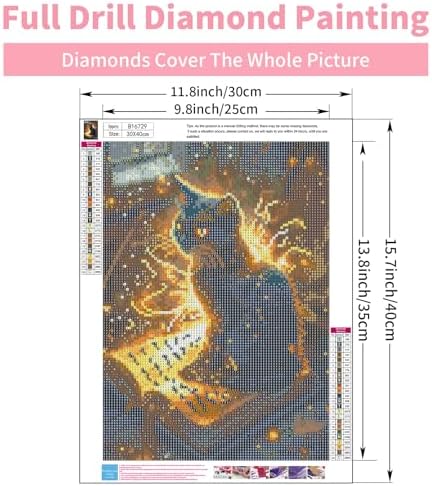 Diamond Art Kits for Adults, 5D Magic Black Cat Diamond Painting Kit