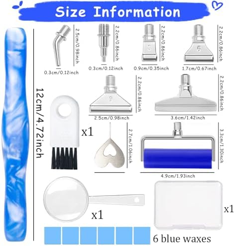RaySoar Diamond Art Pens Diamond Art Tools Painting Pen with Screw Metal Tips Multi-Placer Tool Accessories for Adults Gem Rhinestone Picker Stylus Blue