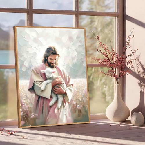 Jesus Paint by Numbers Kit for Adults Framed Canvas 12X16 in, Frameworkless