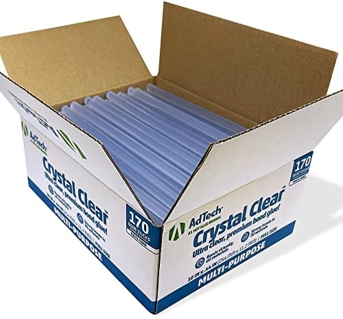 AdTech Crystal Clear Hot Glue Sticks, 10 Inch Full Size | Multi-Temperature, Quick Bonding for Crafting, Scrapbooking & DIY Projects | Fits All Full-Size Glue Guns | Made in the USA