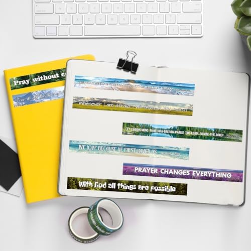 24 Rolls Christian Washi Tape Gifts for Bible Journaling, Scenery