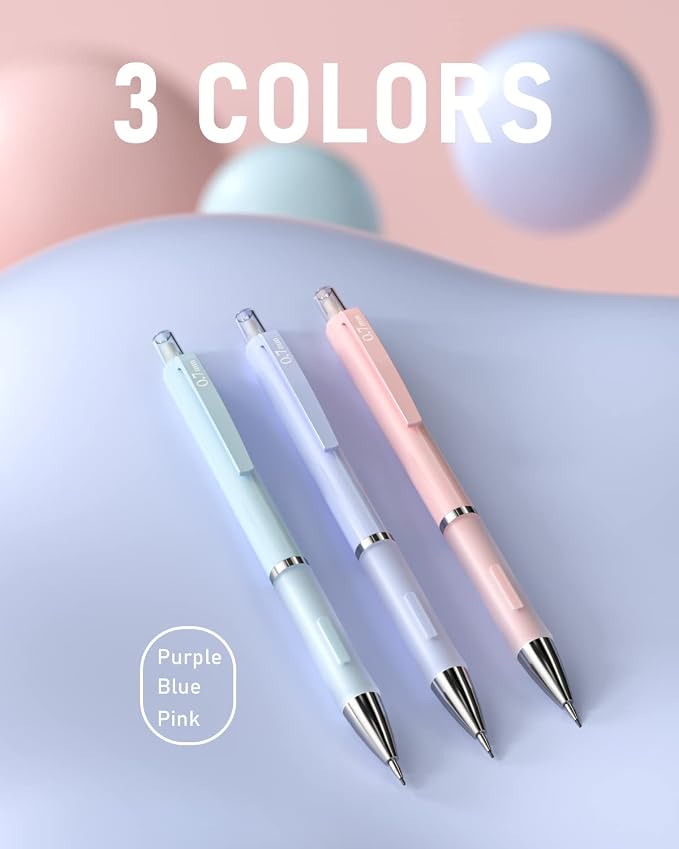 Nicpro 3PCS Cute Mechanical Pencil Set with Case, 0.7 mm Pencils