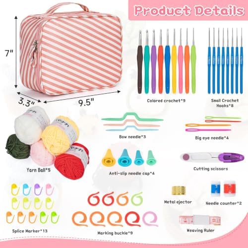 GMAK Crochet Kit for Beginners Adults, All in One Crochet Set Include Yarns