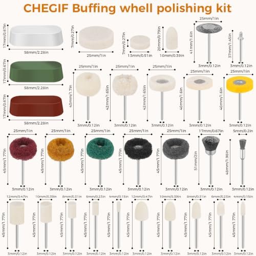 146PCS Buffing & Polishing Kit, 1/8" Shank Rotary Tool Accessories