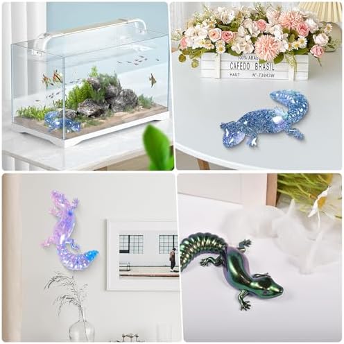 2 Pack Animal Silicone Molds, Lizard Resin Molds with Realistic Lizard Shapes, 3D Lifelike Silicone Molds for Resin Casting, DIY Crafts Halloween Home Wall Desktop Decor (Lizard)