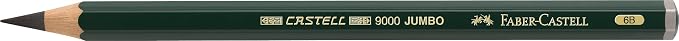 Faber-Castell, Castell 9000 Jumbo 6B, Top-Quality Graphite Pencil for Writing, Drawing and Sketching