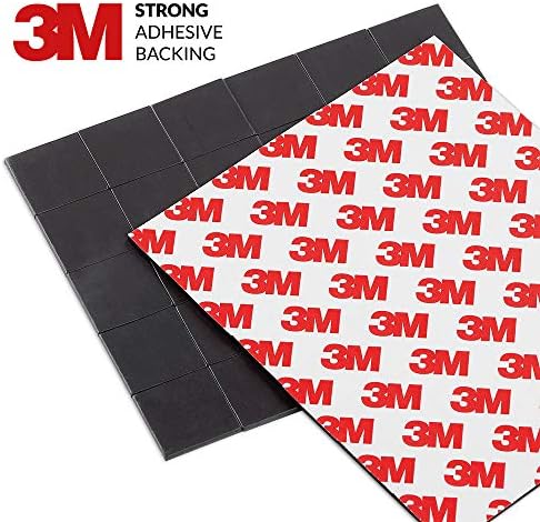 Magnetic Squares, 120 Pieces Magnet Squares (Each 20 x 20 x 2mm) on 4 Tape Sheets, with 3M Strong Adhesive Backing. Perfect for DIY, Art Projects, whiteboards & Fridge Organization (120 Pieces)