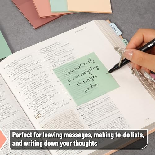 Mr. Pen- Transparent Sticky Notes, 3" x 3", 12 Pads, 600 Sheets | See Through Self-Adhesive Notes for Bible Journaling and Studying, Water-Resistant, Easy to Peel, Clean Removal