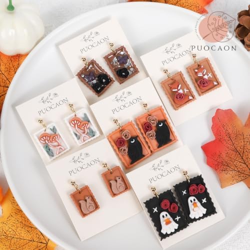 Puocaon Halloween Fall Polymer Clay Cutters for Jewelry Earring Making