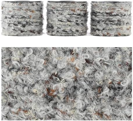 Artisanal Yarn Collection Multifiber Fancy Yarn for Knitting Crocheting Crafts DIY, Set of 3 Rolls(098 Stone Veil Velvet Snow)