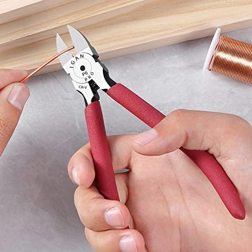 IGAN-P6 Wire Flush Cutters (Pack of 5), 6-inch Ultra Sharp and Powerful Side Cutter Clippers, Ideal Wire Snips for Handmade and Any Clean Cut Needs