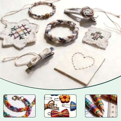 Blue Green Gradient Color Embroidery Floss - Cross Stitch Threads - Friendship Bracelets Floss - Crafts Floss - 14 Skeins Per Pack Embroidery Floss