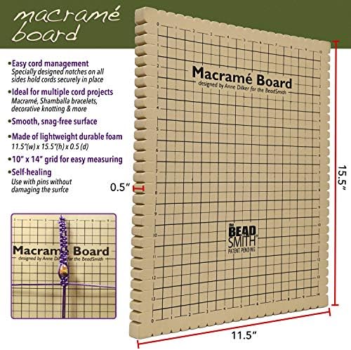 The Beadsmith Macrame Board, 11.5 x 15.5 inches, 0.5" Thick Foam