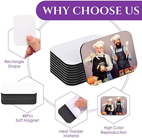 Xuhal 96 Pack Thick Sublimation Magnet Blank Bulk Refrigerator Magnet