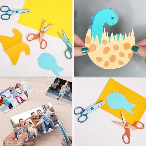 Mr. Pen- Craft Scissors Decorative Edge, 6 Pack, Retro Colors | Zig Zag Scissors for Crafting, Scrapbooking, Fancy, Pattern, Design
