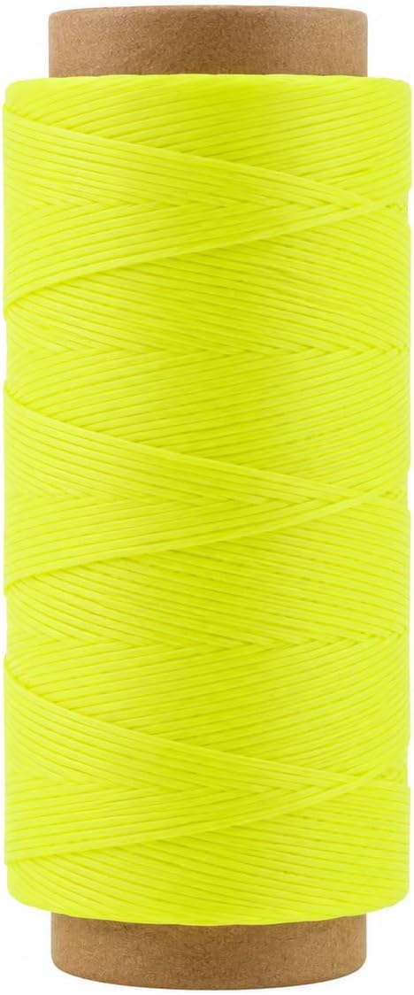 Mandala Crafts 150D 0.8mm Lime Green Flat Waxed Thread for Leather Sewing