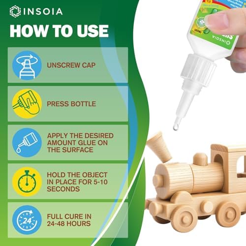 INSOIA Super Thin CA Glue, 20g, Strong Bond, with Precision Tips