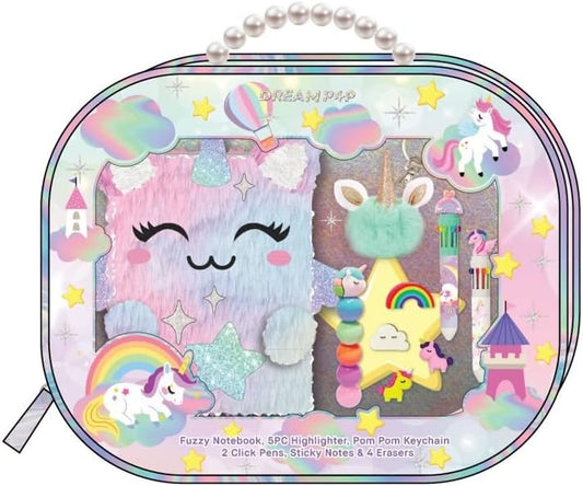 VOTUM Fuzzy Sketch Book Set: Personalized Artist Sketchbook: Sketching, Drawing and Creative Doodling. Notebook and Sketchbook to Draw and Journal - Baby Unicorn