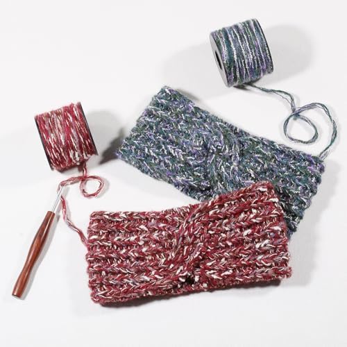 Artisanal Yarn Collection Multifiber Fancy Yarn for Knitting Crocheting Crafts DIY, Set of 3 Rolls(118 Misty Violet Grove)