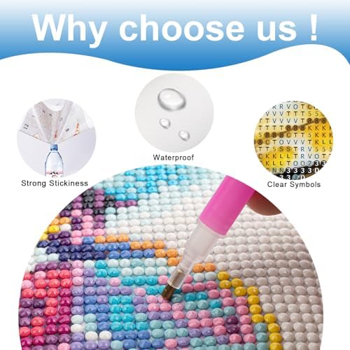 MVVMTOP Diamond Painting Kit for Adults 5D DIY Butterfly and Dandelions Full Drill Round Diamond Art Kits for Beginners Crystal Rhinestone Embroidery Painting Home Wall Decor Gift