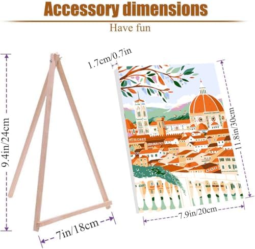 VIGEGU 4 Pack Paint by Numbers Kit for Adults Beginner with Frame
