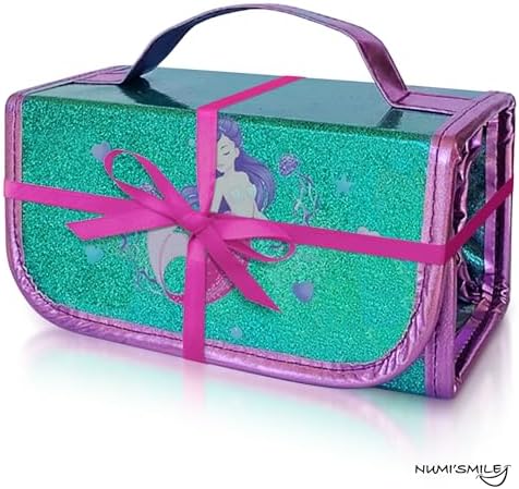 Mermaid Pencil Case With Fruit Scented Markers Art Set, Little Mermaid Gifts For Girls Ages 3 4 5 6 7 8 9 10 Years Old, Kids Coloring Set Arts & Crafts Supplies, Birthday Girl Mermaid Toys For Girls