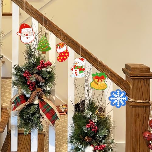 80PCS Wooden Christmas Ornaments to Paint,10 Styles DIY Blank Unfinished Reindeer Santa Claus Christmas Tree Ball Snowman Snowflake Wreath Gift Christmas Stocking Cutouts Ornament for Crafts Winter